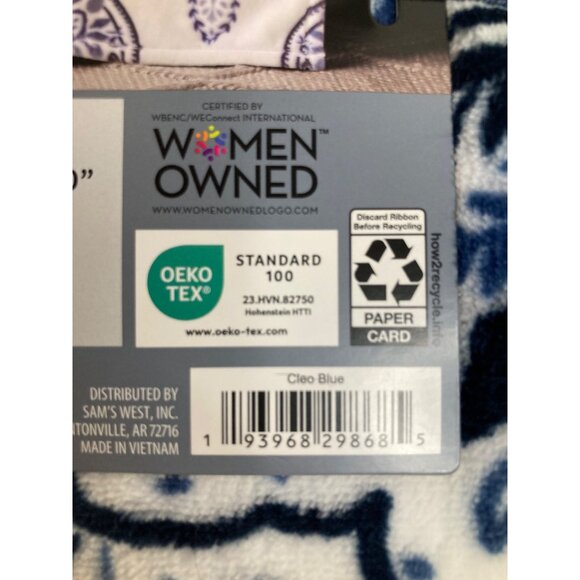 Members Mark Lounge Throw Blanket Cleo Blue 60 x 70" NWT Polyester Soft & Luxuri - Picture 4 of 6